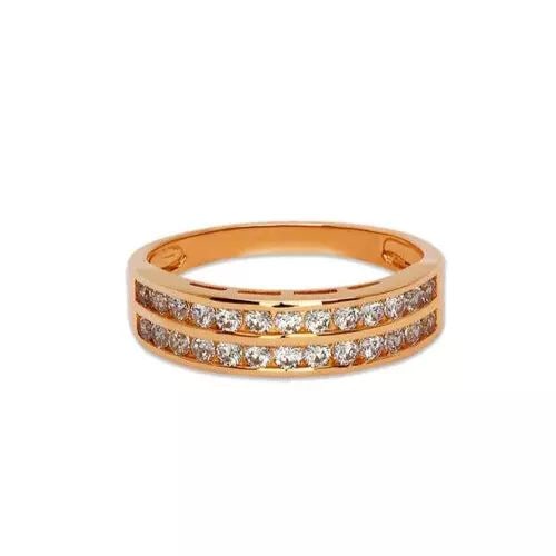 NEW 14K ROSE GOLD LADIES FANCY BAND CZ RING (1 of 2)