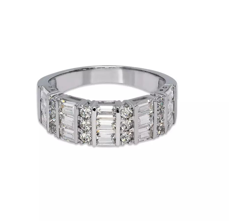 NEW 14K WHITE GOLD LADIES FANCY CZ RING (1 of 2)