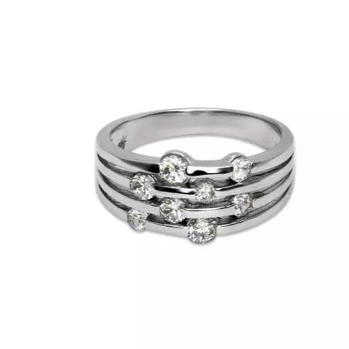 NEW 14K WHITE GOLD LADIES FANCY CZ RING (1 of 2)