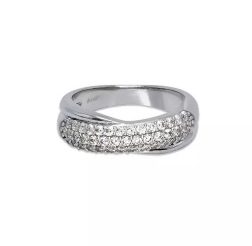 NEW 14K WHITE GOLD LADIES FANCY CZ RING (1 of 2)