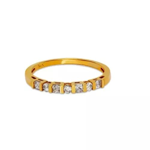 NEW 14K YELLOW GOLD LADIES FANCY CZ RING: NEW 14K YELLOW GOLD LADIES FANCY CZ RING 14K Yellow Gold Approx. 2mm High Polished/Cubic Zirconia Available in White Gold Weight: 1.6 Grams