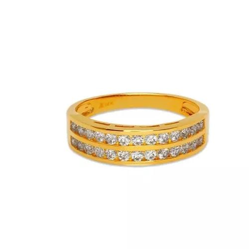 NEW 14K YELLOW GOLD LADIES FANCY BAND CZ RING (1 of 2)