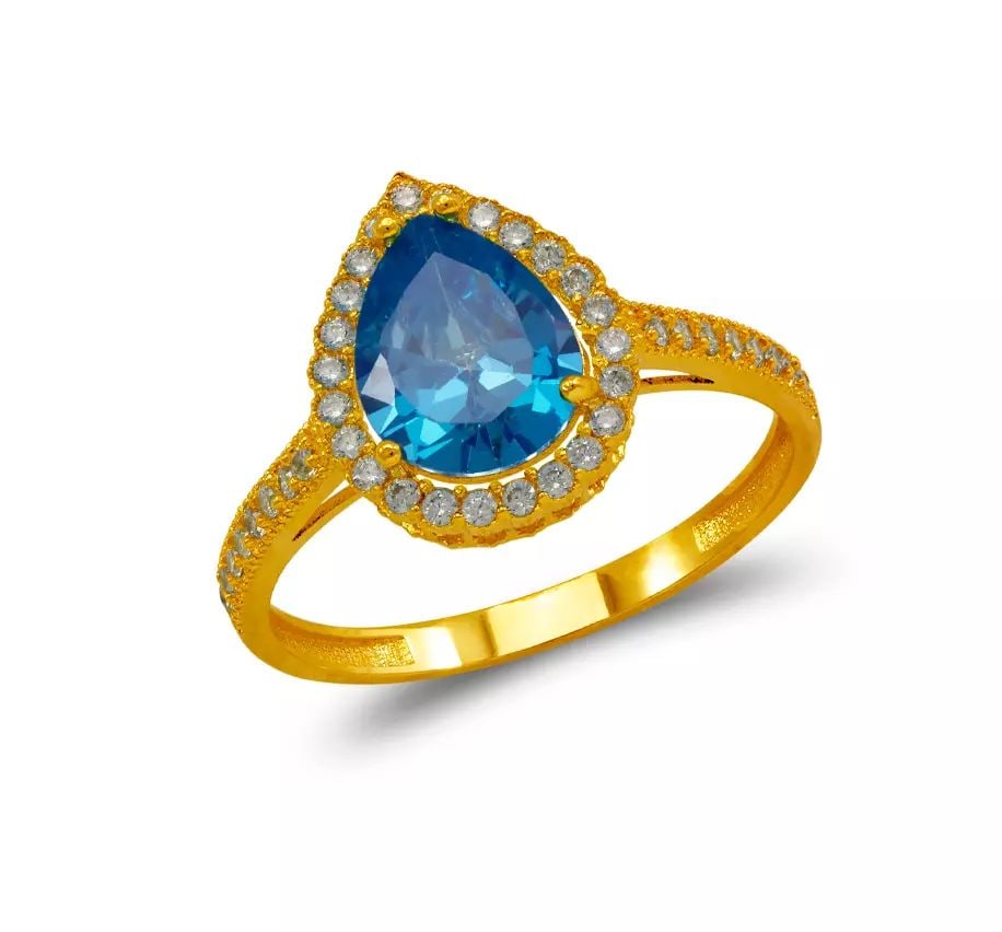 NEW 14K YELLOW GOLD LADIES CZ RING (1 of 2)