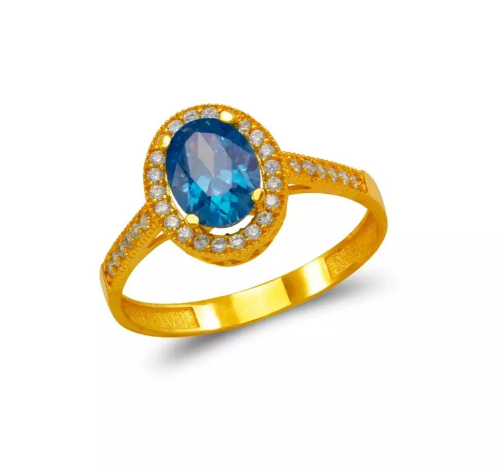 NEW 14K YELLOW GOLD LADIES CZ RING (1 of 2)