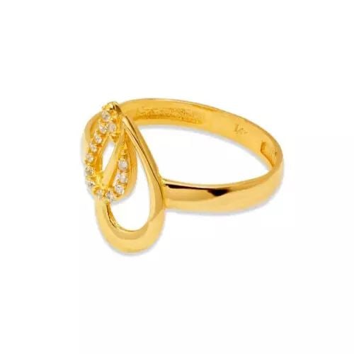 NEW 14K YELLOW GOLD LADIES MICRO CZ RING (1 of 2)