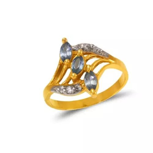 NEW 14K TWO TONE GOLD LADIES CZ RING (1 of 2)