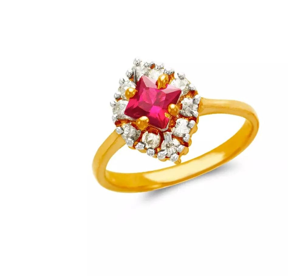 NEW 14K TWO TONE GOLD LADIES CZ RING (1 of 2)