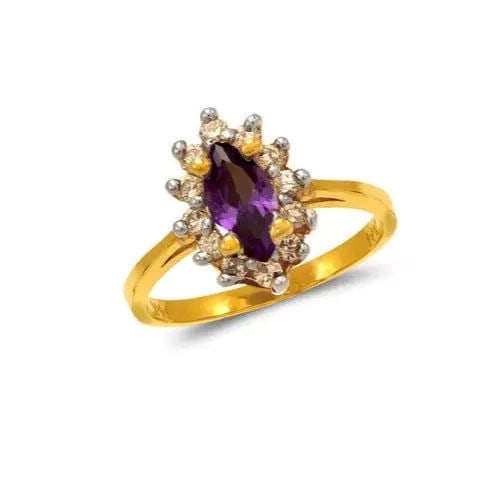 NEW 14K TWO TONE GOLD LADIES CZ RING (1 of 2)