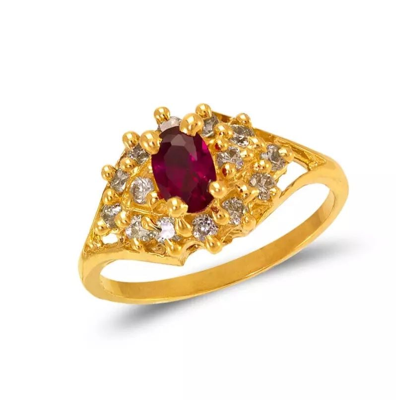 NEW 14K YELLOW GOLD LADIES CZ RING (1 of 2)