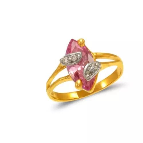 NEW 14K TWO TONE GOLD LADIES CZ RING (1 of 2)