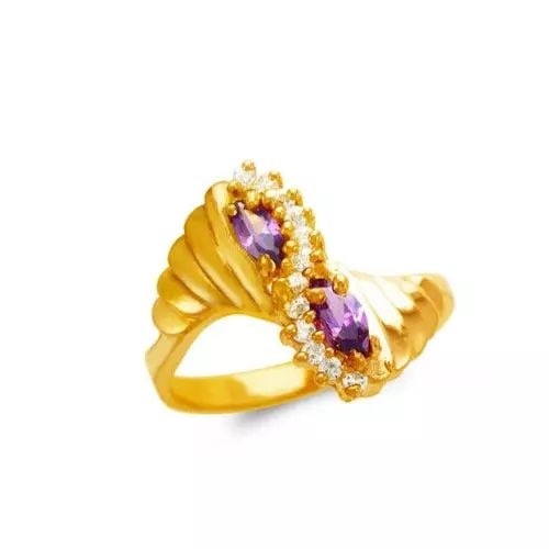 NEW 14K YELLOW GOLD LADIES CZ RING (1 of 2)