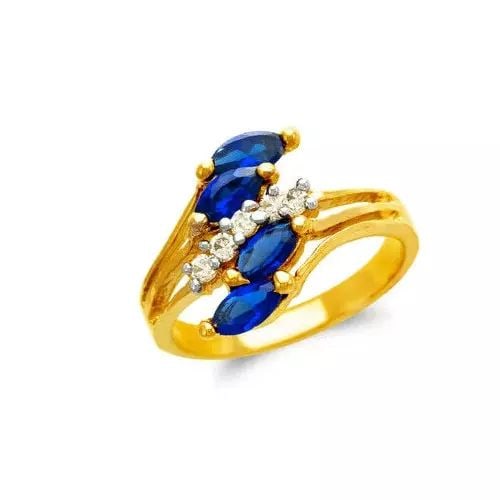 NEW 14K TWO TONE GOLD LADIES CZ RING (1 of 2)