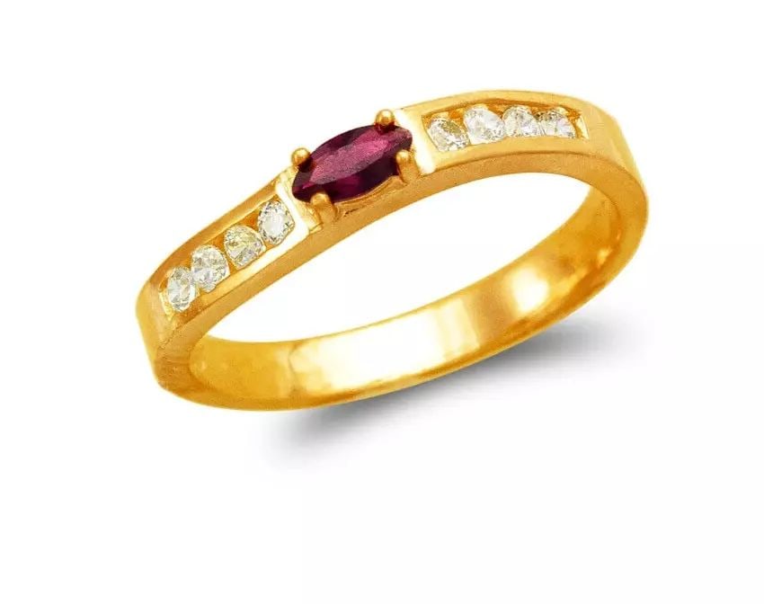 NEW 14K YELLOW GOLD LADIES CZ RING (1 of 2)