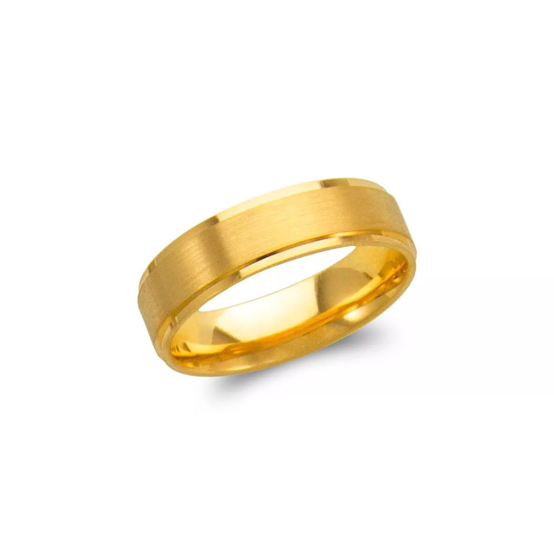 NEW 14K YELLOW GOLD DESIGN WEDDING BAND 6mm COMFORT FIT ALL SIZES (1 of 2)