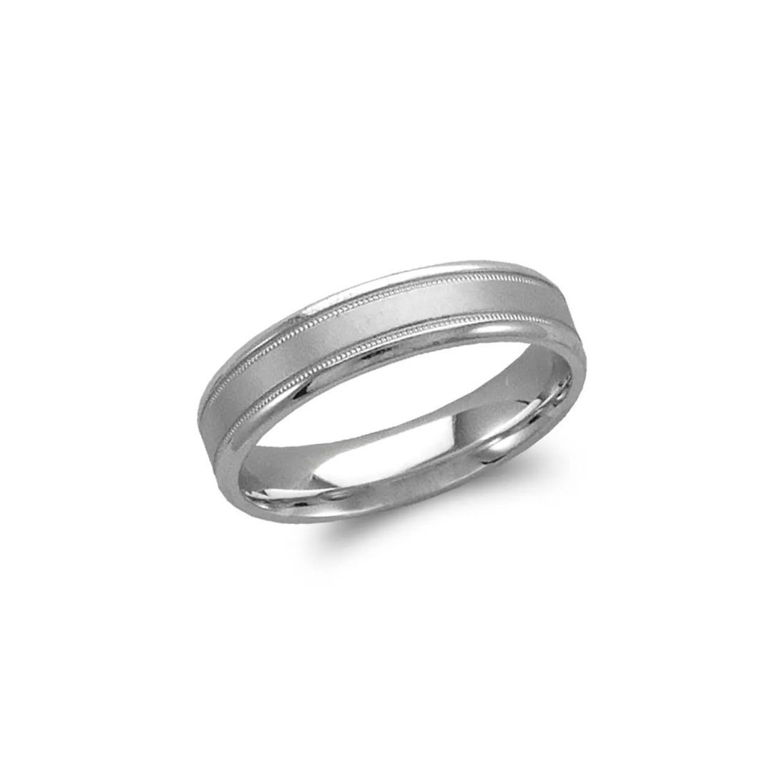 NEW 14K WHITE GOLD WEDDING BAND 5mm COMFORT FIT ALL SIZES (1 of 2)