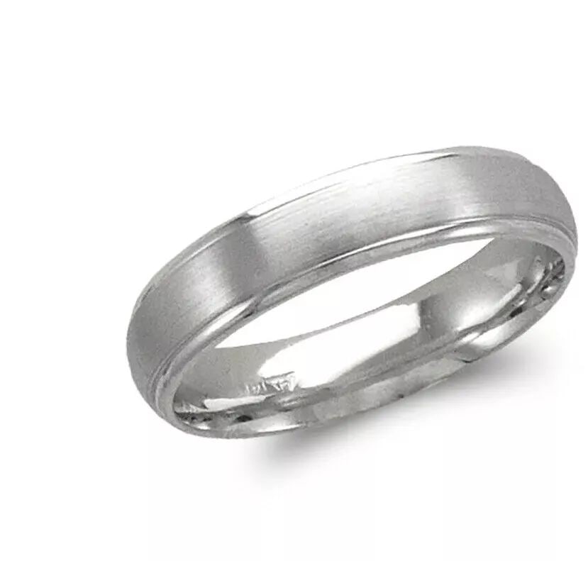 NEW 14K WHITE GOLD WEDDING BAND 5mm COMFORT FIT ALL SIZES (1 of 2)