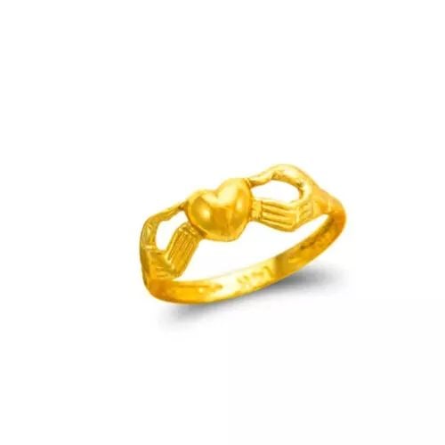 NEW 14K YELLOW GOLD KIDS CLADDAGH RING (1 of 2)