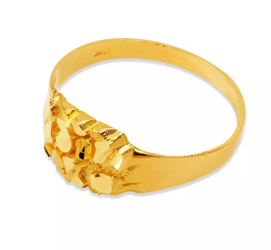 NEW 14K YELLOW GOLD MEN'S NUGGET RING (1 of 2)
