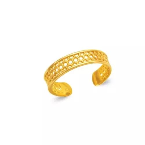 NEW 14K YELLOW GOLD HONEYCOMB KNUCKLE / TOE RING (1 of 2)
