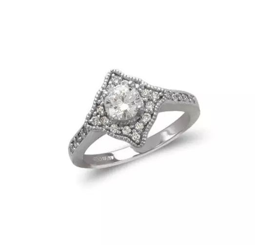 NEW 14K WHITE GOLD LADIES FASHION SOLITAIRE CZ RING: NEW 14K WHITE GOLD LADIES FASHION SOLITAIRE CZ RING 14K White Gold Size 7 Approx. 12mm Center High Polished/Cubic Zirconia Available in Yellow Gold Weight: 4.3 Grams