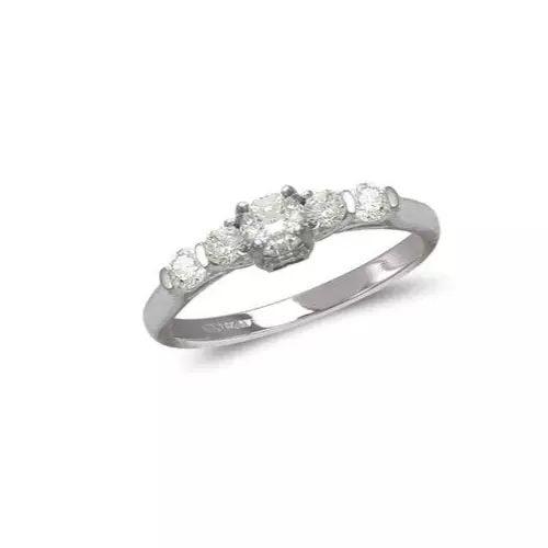 NEW 14K WHITE GOLD LADIES FASHION SOLITAIRE CZ RING (1 of 2)