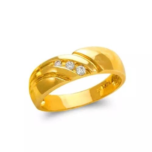 NEW 14K YELLOW GOLD MEN'S COUPLE CZ RING: NEW 14K YELLOW GOLD MEN'S COUPLE CZ RING 14K Yellow Gold Size 7 Approx.7mm Wide High Polished/Cubic Zirconia Available as a Couple Set: Ladies Ring Weight: 4.8 Grams