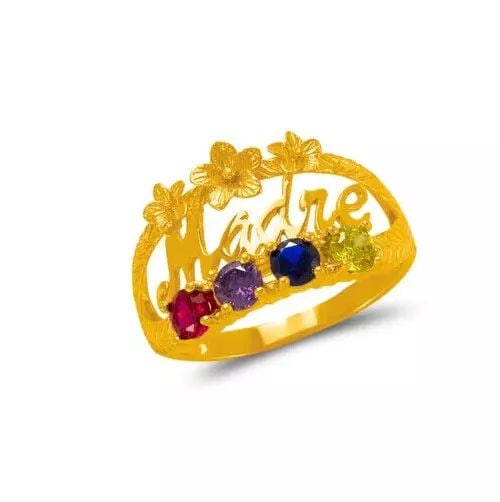 NEW 14K YELLOW GOLD MADRE CZ RING: NEW 14K YELLOW GOLD MADRE CZ RING 14K Yellow Gold Approx. 12.5mm Center, 2mm Band High Polished/Diamond Cut/Cubic Zirconia Weight: 2.5 Grams