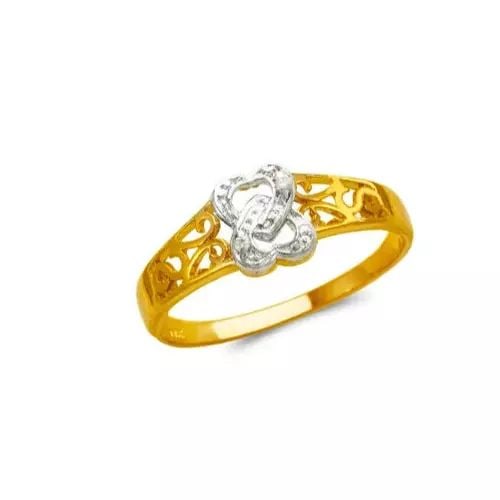NEW 14K TWO TONE GOLD LADIES FASHION HEART CZ RING: NEW 14K TWO TONE GOLD LADIES FASHION HEART CZ RING 14K Two Tone Gold Size 7 Approx. 8mm Wide High Polished/Cubic Zirconia Weight: 2.2 Grams