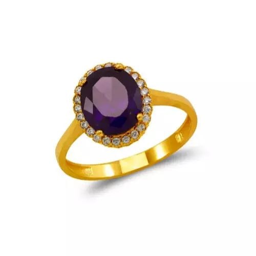 NEW 14K YELLOW GOLD LADIES CZ RING (1 of 2)