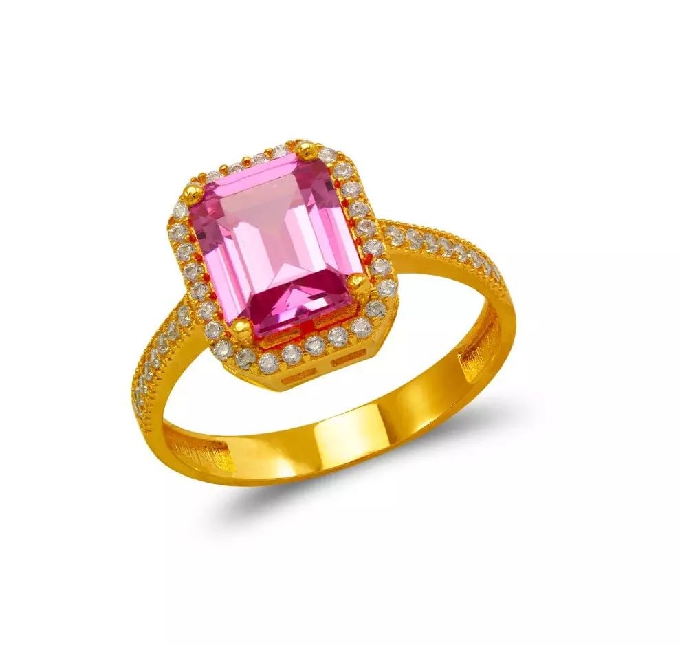 NEW 14K YELLOW GOLD LADIES CZ RING (1 of 2)