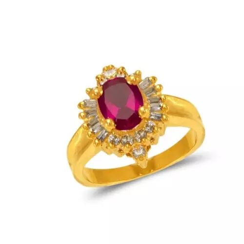 NEW 14K YELLOW GOLD LADIES CZ RING (1 of 2)