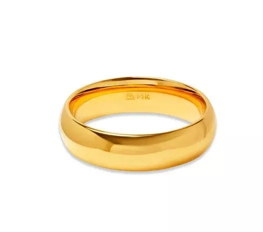NEW 14K YELLOW GOLD PLAIN WEDDING BAND 5mm COMFORT FIT ALL SIZES (1 of 2)