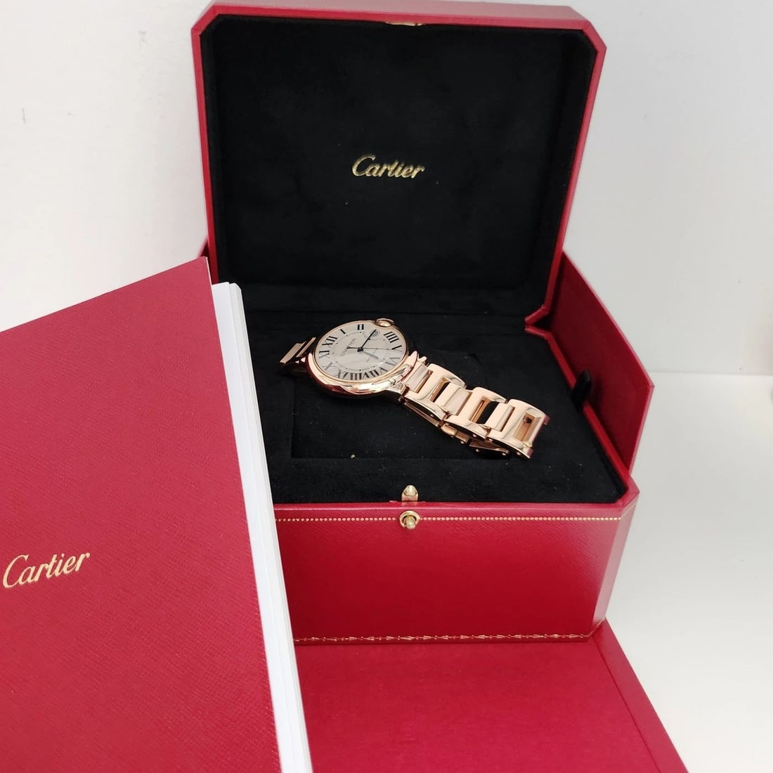 NEW CARTIER BALLON BLEU 42 MM 18K ROSE GOLD AUTOMATIC WATCH WGBB0044 COMPLETE (1 of 2)