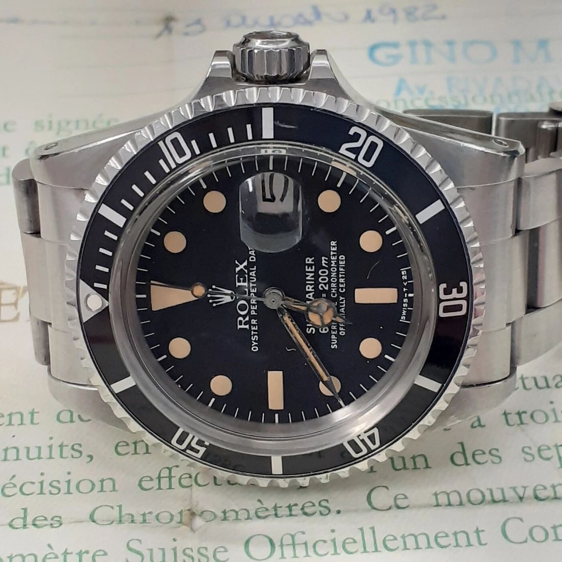 W/BOX PAPERS 1982 MINT ROLEX SUBMARINER 40 MM NEVER POLISH STEEL WATCH 1680: W/BOX PAPERS 1982 MINT ROLEX SUBMARINER 40 MM NEVER POLISH STEEL WATCH 1680 Manufacturer Rolex Category Submariner Subcategory Plastic Crystal Reference Number 1680 Additional Keywords MINT NEVER POLI
