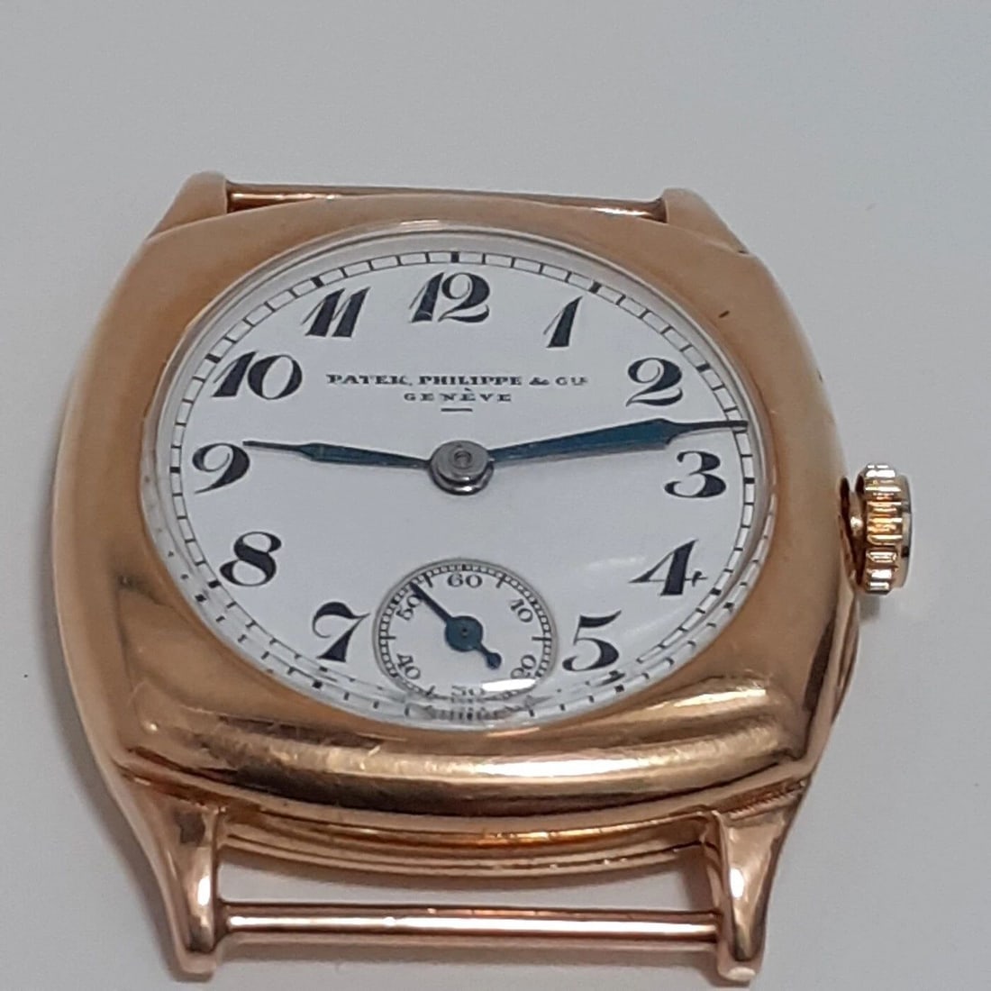 PATEK PHILIPPE 30 X 40 MM 18K YELLOW GOLD MANUAL ENAMEL DIAL WATCH CIRCA 1920 (1 of 2)