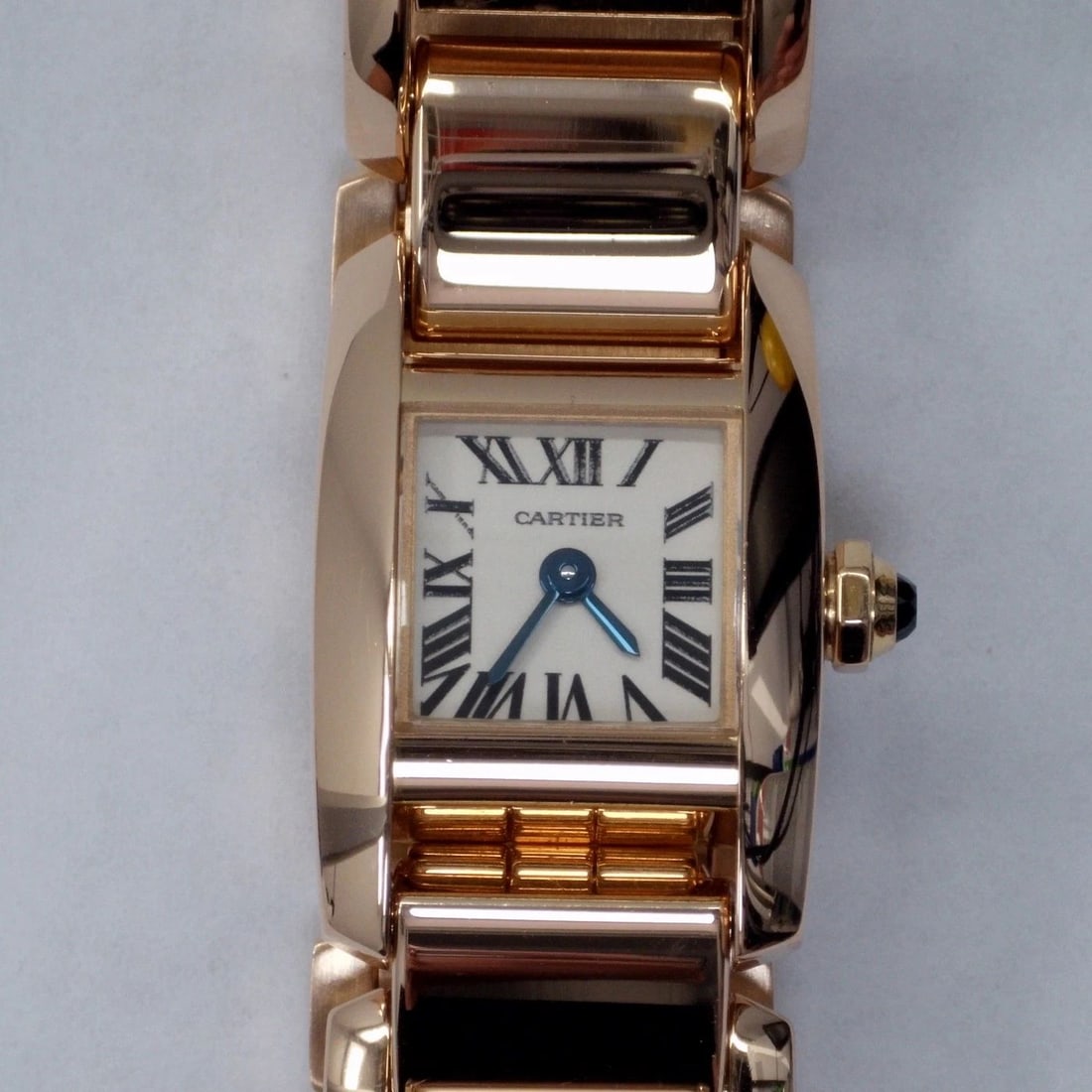 W/PAPERS CARTIER TANKISSIME LADIES 19 X 24 MM 18K ROSE GOLD QUARTZ WATCH 2829: W/PAPERS CARTIER TANKISSIME LADIES 19 X 24 MM 18K ROSE GOLD QUARTZ WATCH 2829 Condition: Pre-owned - Good: This item has been gently used but is in good condition. It might have a few signs ... Read m