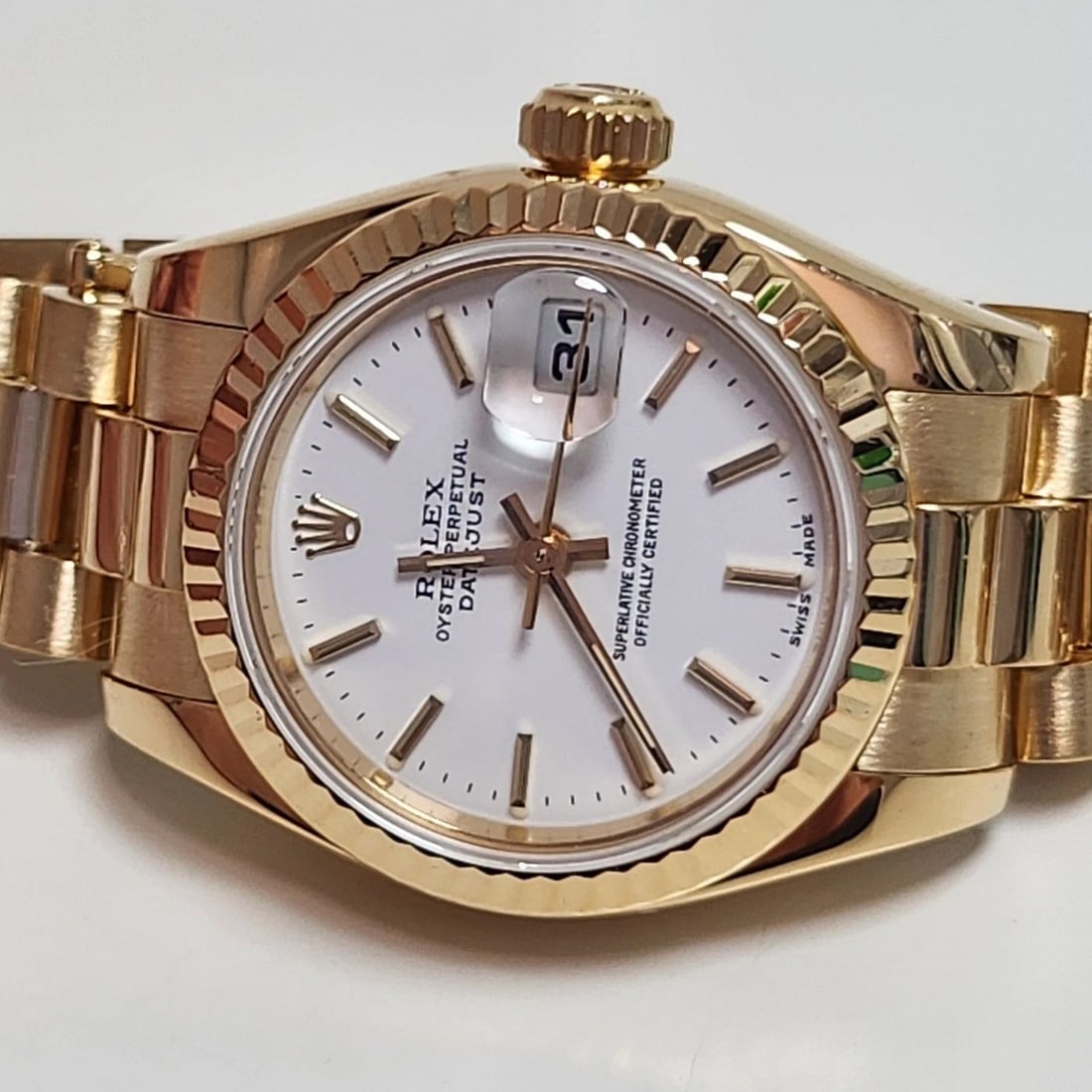ROLEX LADIES DATEJUST 26MM 18K YELLOW GOLD WHITE DIAL WATCH 179178 Y SERIES 2002 (1 of 2)
