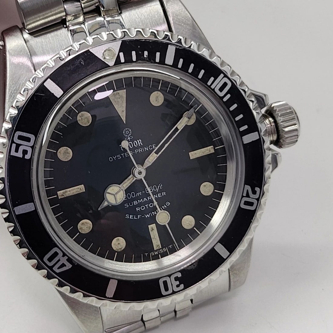 VINTAGE TUDOR SUBMARINER 39 MM STEEL BLACK JUBILEE AUTOMATIC WATCH 7928 (1 of 2)