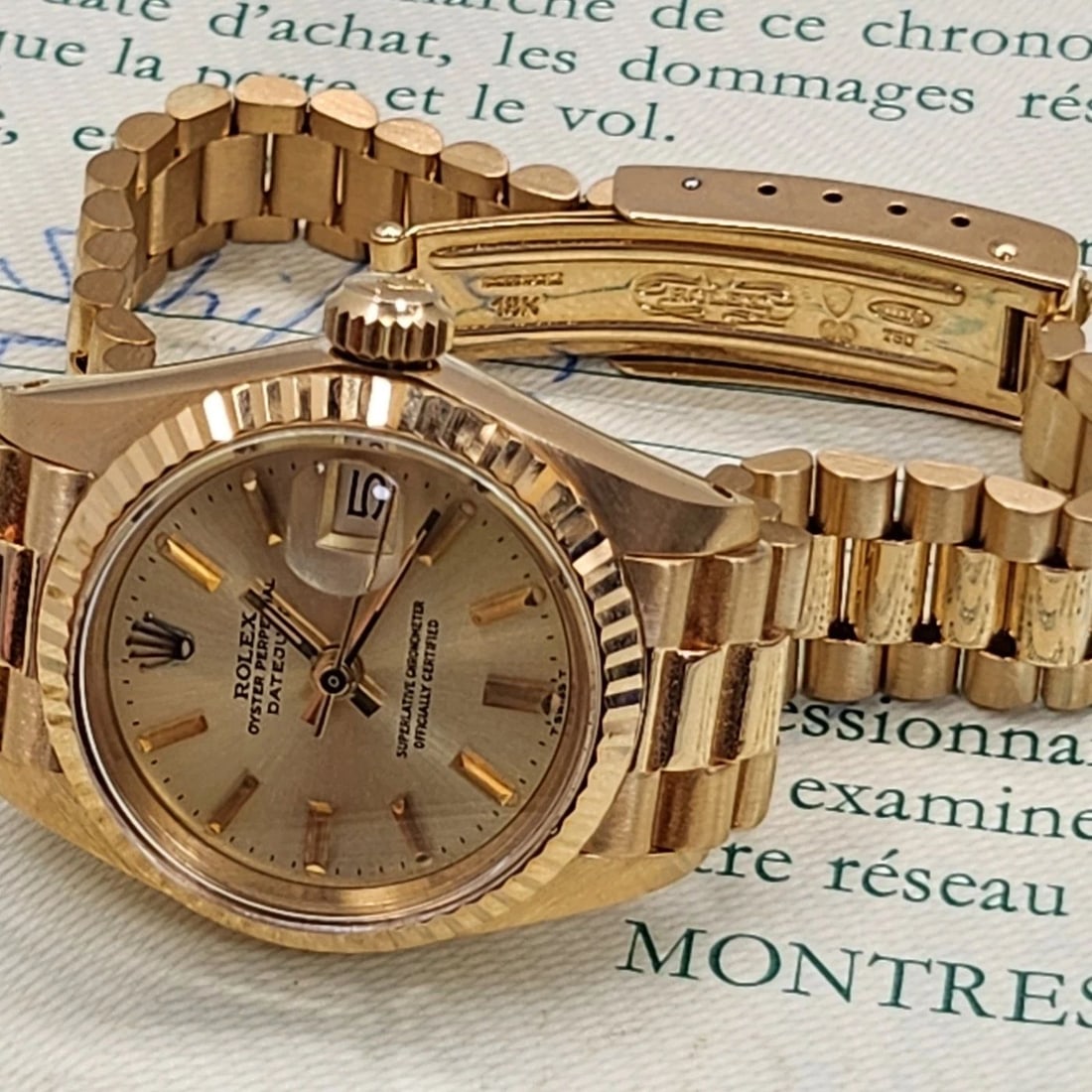 W/PAPERS 1987 ROLEX LADIES DATEJUST 26 MM PRESIDENT 18K YELLOW GOLD WATCH 6917 (1 of 2)