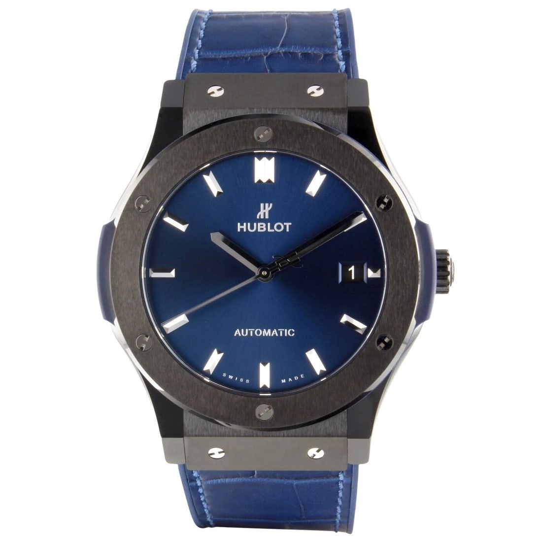 HUBLOT CLASSIC FUSION CERAMIC BLUE DIAL 45 MM AUTOMATIC WATCH 511.CM.7170.LR (1 of 2)