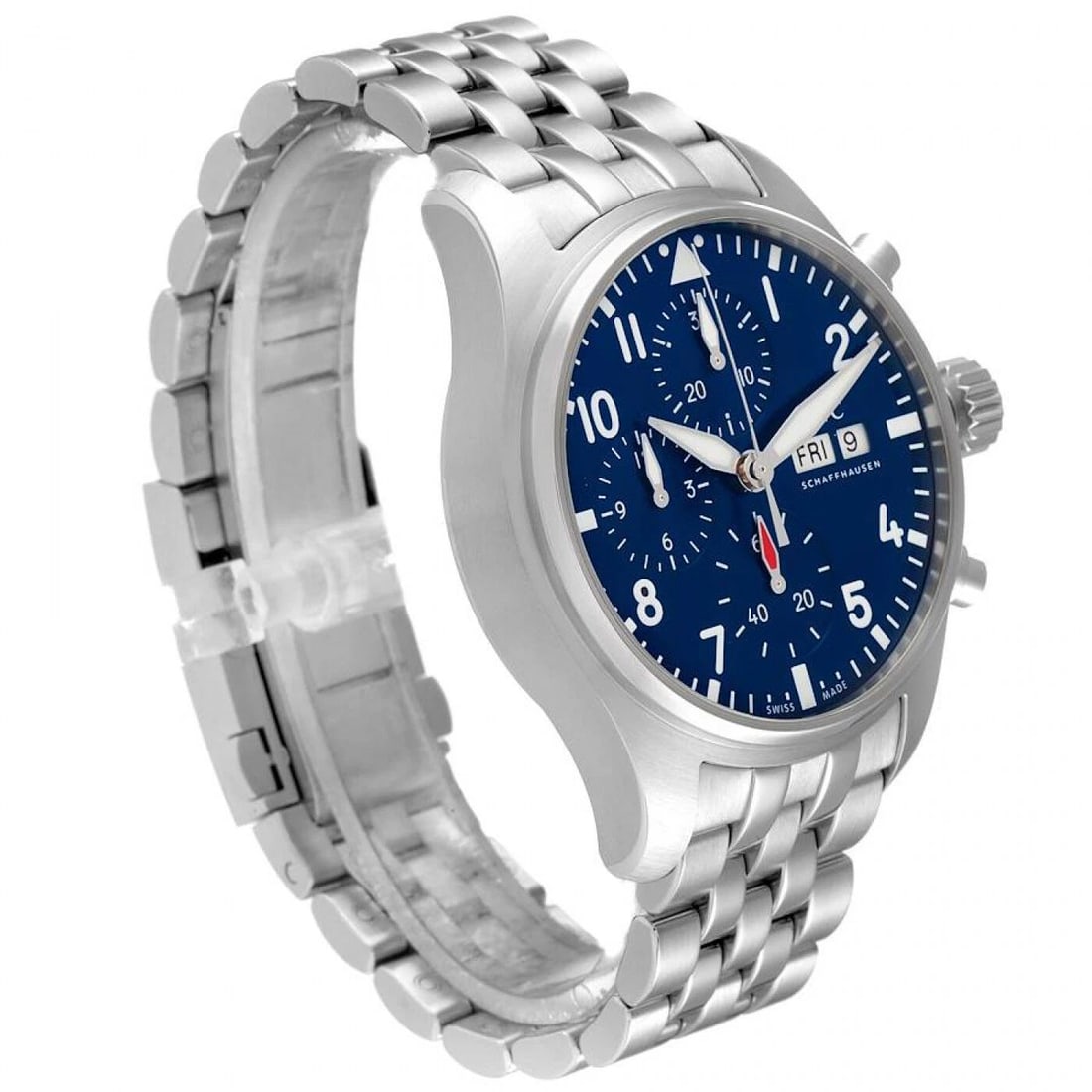 NEW IWC PILOTS CHRONOGRAPH STAINLESS STEEL AUTOMATIC 41 MM BLUE WATCH IW388102 (1 of 2)