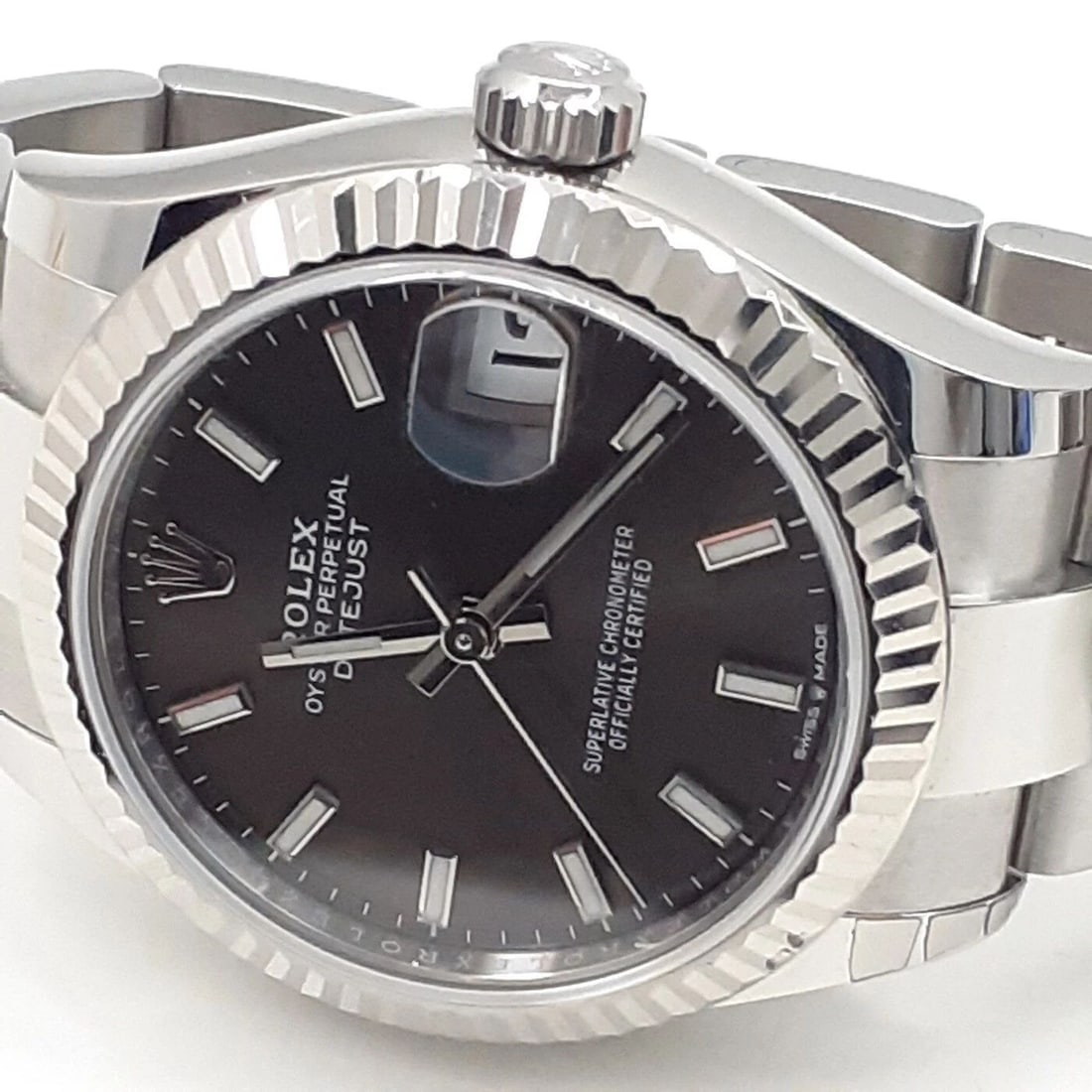 ROLEX MIDSIZE DATEJUST 31 MM SLATE GREY DIAL OYSTER AUTOMATIC WATCH 278274 (1 of 2)