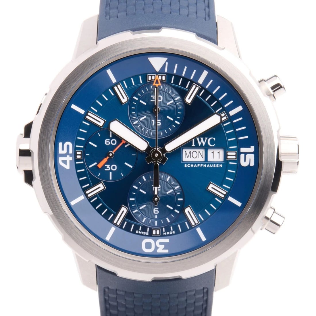 NEW IWC AQUATIMER CHRONOGRAPH STEEL CASE AUTOMATIC 44 MM BLUE WATCH IW376806 (1 of 2)