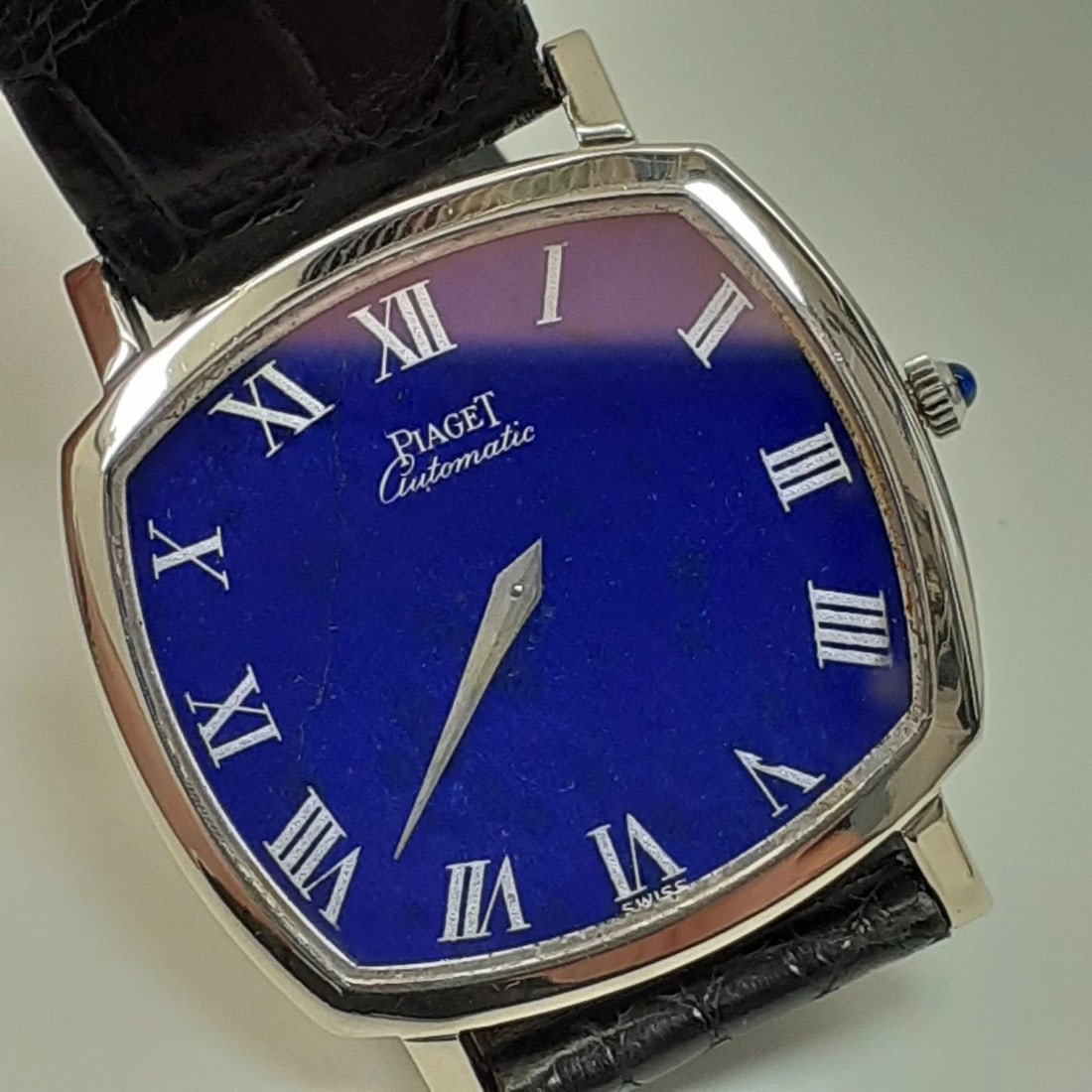 PIAGET ALTIPLANO LAPIS BLUE DIAL 32 MM 18K WHITE GOLD LEATHER WATCH 12406: PIAGET ALTIPLANO LAPIS BLUE DIAL 32 MM 18K WHITE GOLD LEATHER WATCH 12406 Condition: Pre-owned - Good: This item has been gently used but is in good condition. It might have a few signs ... Read more