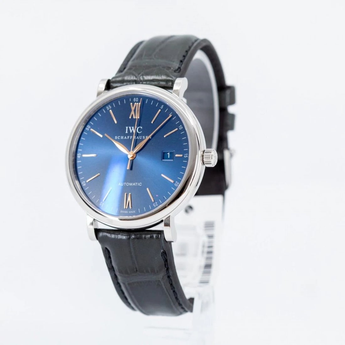 NEW IWC PORTOFINO AUTOMATIC STAINLESS STEEL AUTOMATIC 40 MM BLUE WATCH IW356523 (1 of 2)
