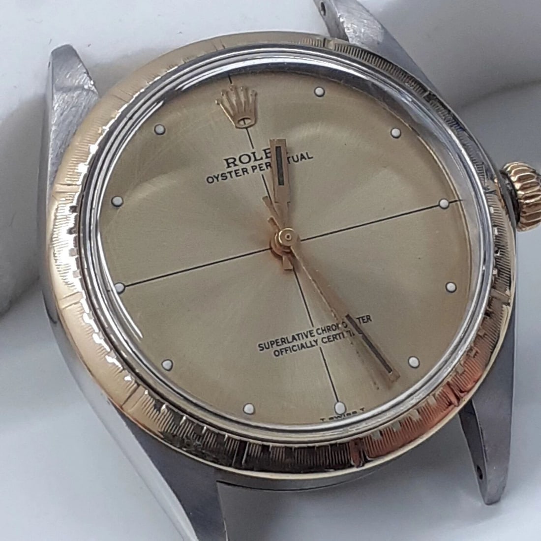 ROLEX OYSTER PERPETUAL 34 MM ZEPHYR TWO TONE HEAD ONLY WATCH 1038 CIRCA 1970 (1 of 2)