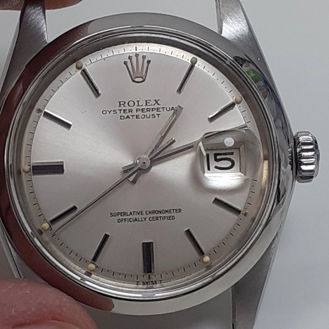 ROLEX DATEJUST 36 MM STEEL AUTOMATIC HEAD ONLY WATCH 1600 CIRCA 1967 (1 of 2)