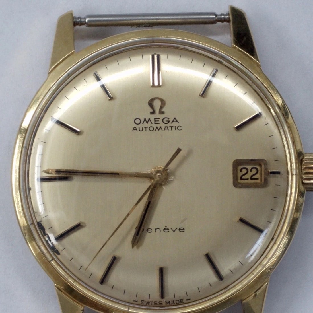 VINTAGE OMEGA 34 MM 18K YELLOW GOLD AUTOMATIC HEAD ONLY WATCH 166001 60'S (1 of 2)