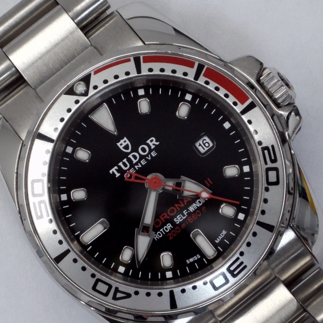 FULL SET TUDOR HYDRONAUT II MIDSIZE 30 MM STEEL BLACK DIAL AUTOMATIC WATCH 24060 (1 of 2)