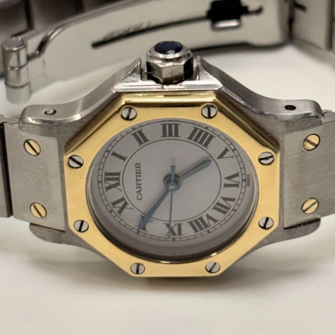 CARTIER SANTOS OCTAGON LADIES 22 X 30 MM STEEL 18K YELLOW GOLD AUTOMATIC WATCH (1 of 2)